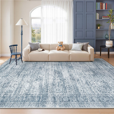 Washable Distressed Persian Rug