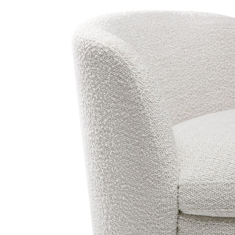 Fauteuil demi-tonneau pivotant 28,7 po Bekham, Polyester crème