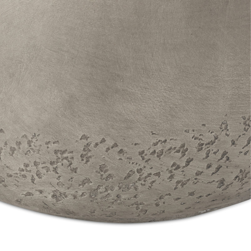 Table d'appoint en béton léger - forme de tambour, sans assemblage, 19 x 19 x 16,46, fabriqué en gris