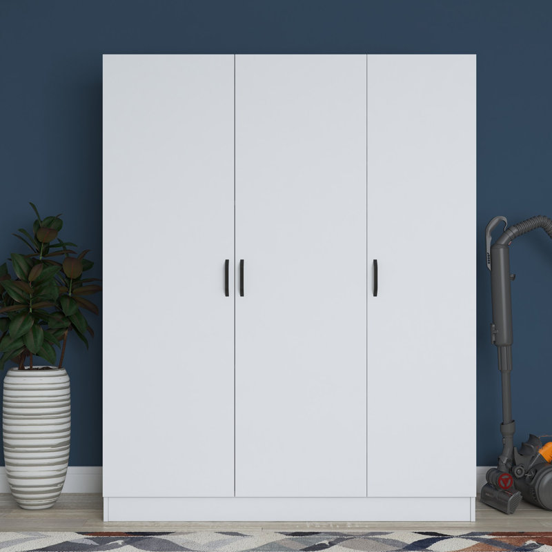 Elenta 3 Door Solid + Manufactured Wood Wardrobe