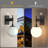 Dusk to Dawn Outdoor Wall Sconce , Waterproof Exterior Wall Light, Globe Glass Porch Light, E26 Base-295153092