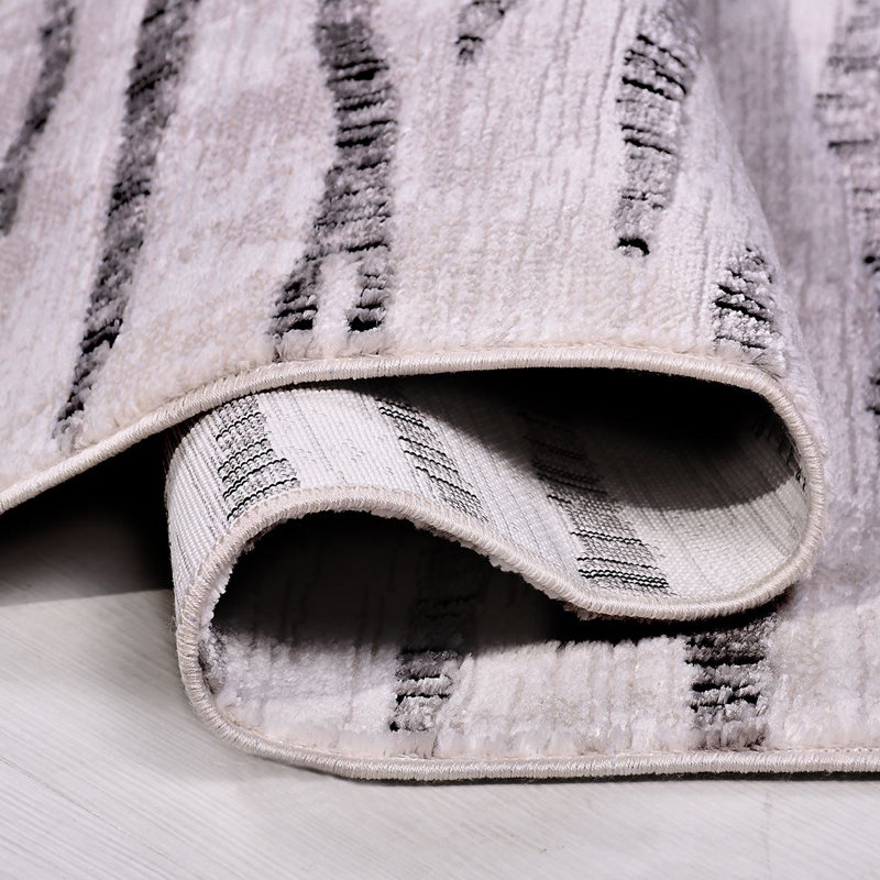 Tapis gris moderne lavable à la machine, Tapis de couloir 2 pi 8 po x 6 pi 7 po