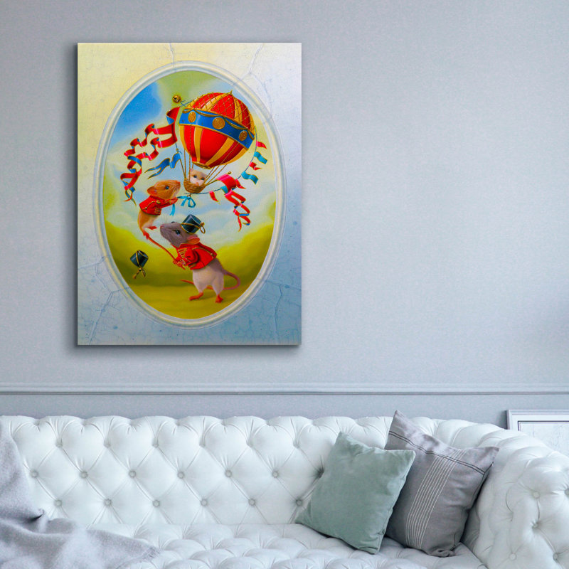 «Balloon Under Mistral» par Valery Vecu Quitard, art mural sur toile, 40 po x 54 po, H 54 po x l 40 po x P 1,5 po