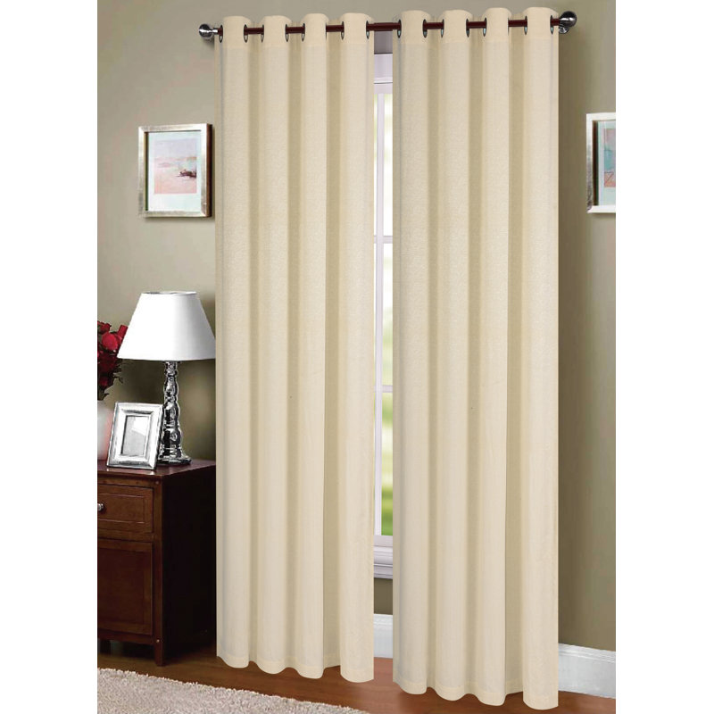 Agner Room Darkening Curtain Single Panel, Beige