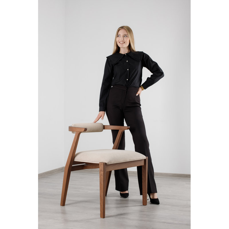 Ellis Dining Chair, Matte Brown, Beige