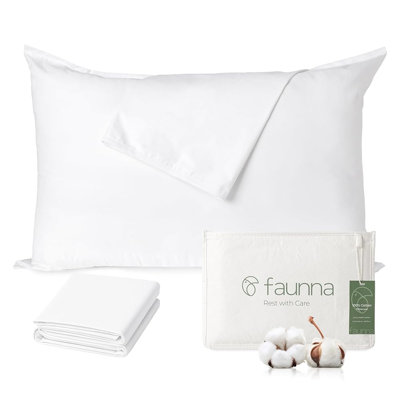 FAUNNA Anti-Dust Mite Pillowcases, Standard, 2 Pack, White