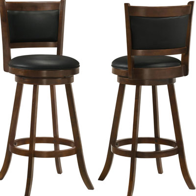 Tabourets pivotants châtaignier et noirs 2 - Siège de soutien pour le divertissement à domicile Bar de 2 sièges, dégagement pour les jambes