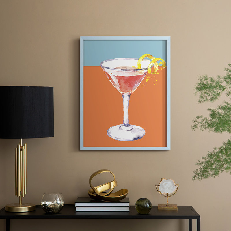 Neon Cosmo, reproduction encadrée - bois massif, H 15 po x l 12 po, Bleu