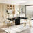 MDF Top Dining Table with Gold Finish Corner-343990793