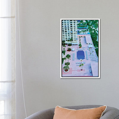 Miami Pool From Above 1 Piece Wall Art on Canvas