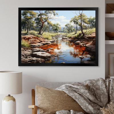 Aquarelle, rivière en Afrique, sur toile