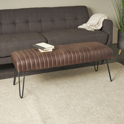 Banc en cuir véritable Ellenburg