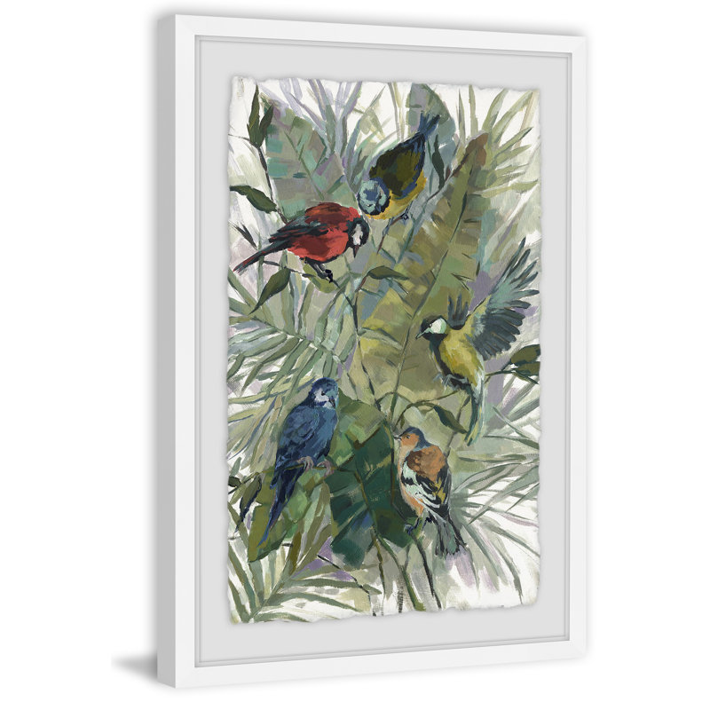 « matinée oiseaux ii », reproduction encadrée, H 45 po x l 30 po x P 1,5 po