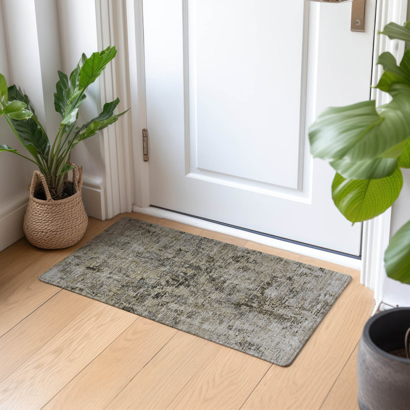 Tapis intérieur / extérieur rectangulaire avec envers antidérapant Kinslee, Rectangle 1 pi 8 po x 2 pi 6 po