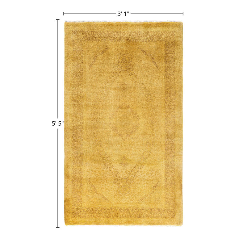Overdyed One-of-a-Kind 3' 1" X 5' 5" Hand Knotted Area Rug