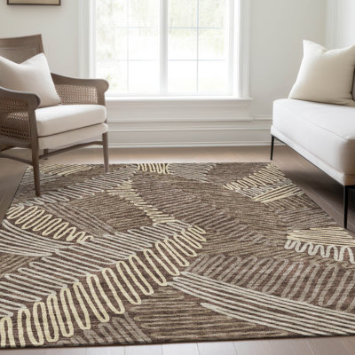 Premium Machine Washable Prisco Chocolate Rug