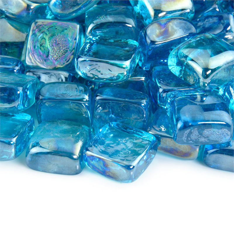 Verre à foyer cubes, Bleu Tahiti