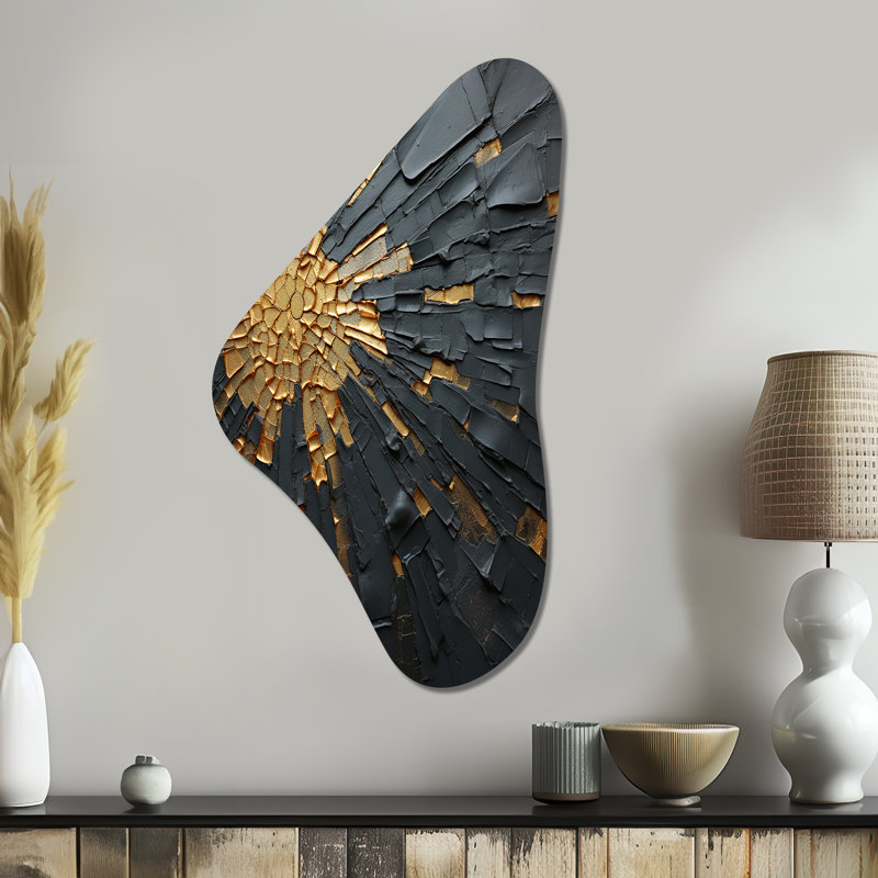 Morrison - Peinture abstraite en forme de Boomerang, décoration murale irrégulière en métal, H 39 po x l 21 po
