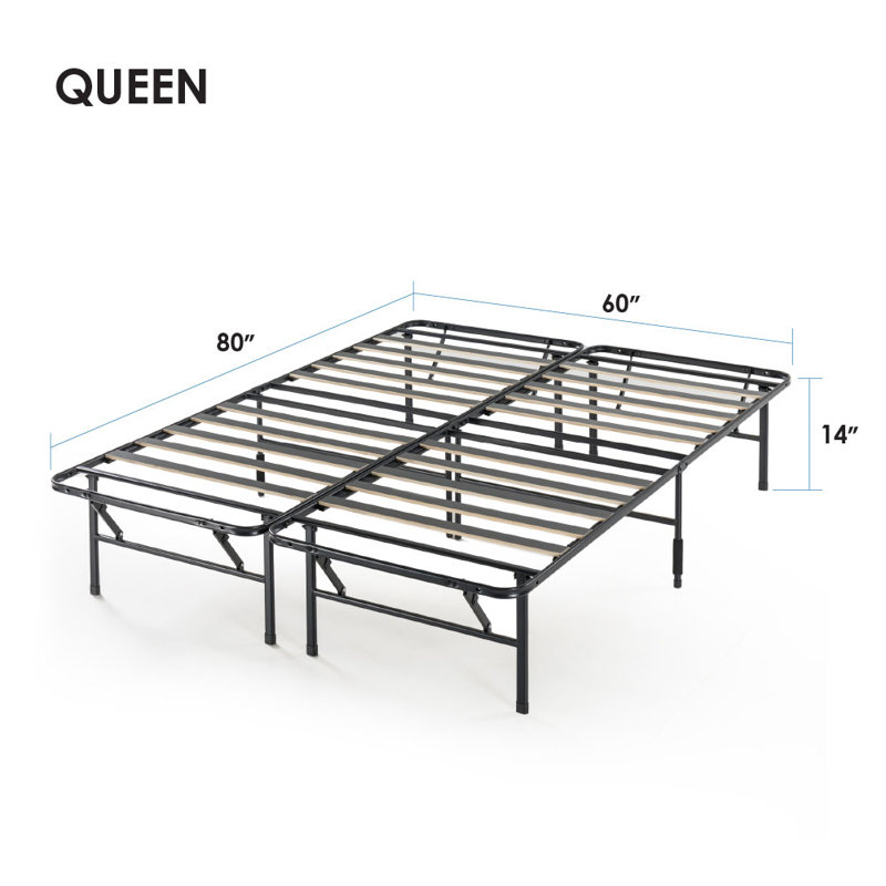 Lianna Metal Smartbase Folding Platform Bed Frame, Queen
