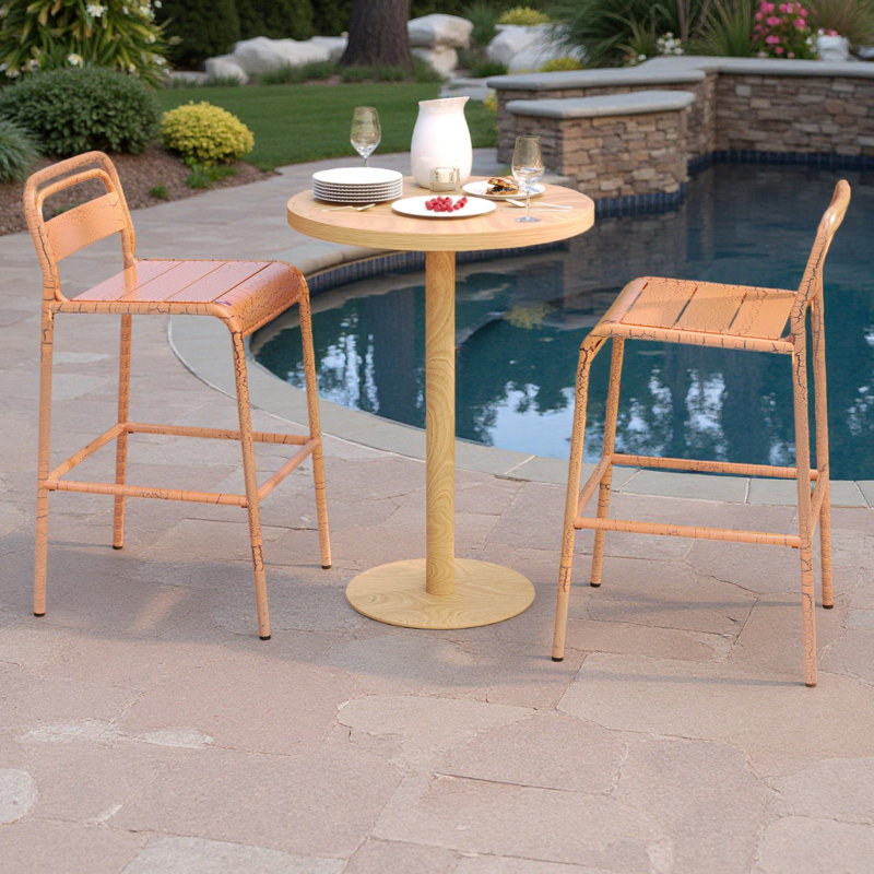 Tabouret d'extérieur (ensemble de 2), Orange
