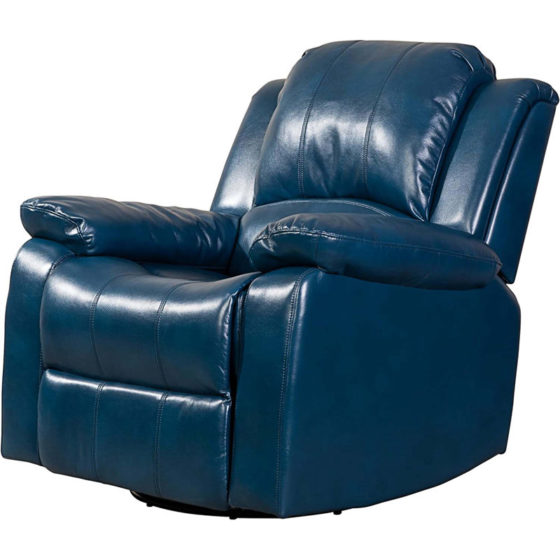 Fauteuil inclinable électrique en cuir Wilderich, Similicuir bleu