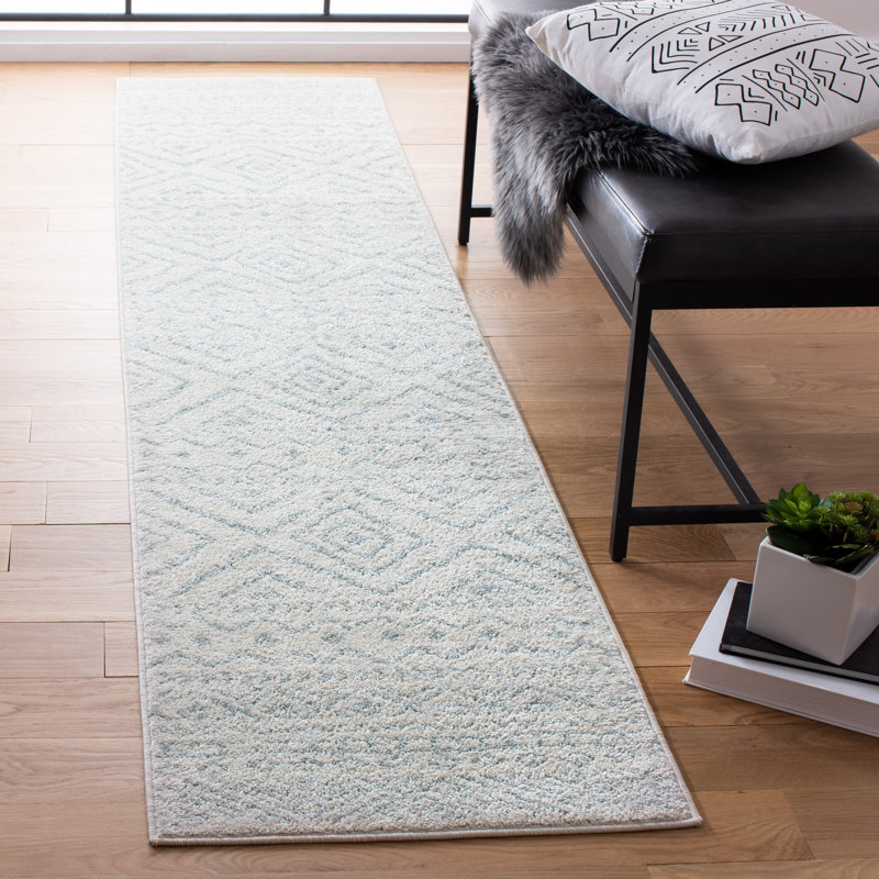 Tapis ivoire / gris clair Sutphin Southwestern, Tapis de couloir 2 pi x 15 pi