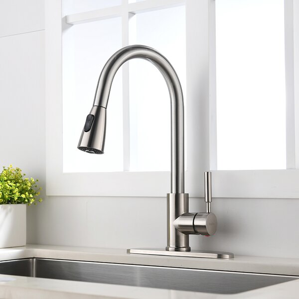 Single Hole 3-Hole Kitchen Sink Faucets with Pull Down Sprayer — Goldenwarm