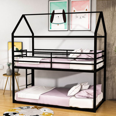 Twin Over Twin Metal House Bunk Bed -  Harper Orchard, C24D3799F0DE4D1A8648C0720D6640D4