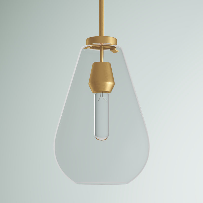 Luminaire suspendu en forme de goutte à 1 lumière Alcibiades, Laiton vieilli