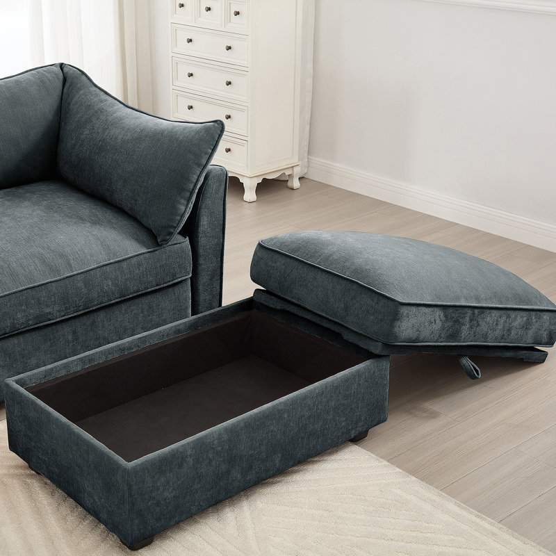 Canapé sans accoudoirs en velours gris