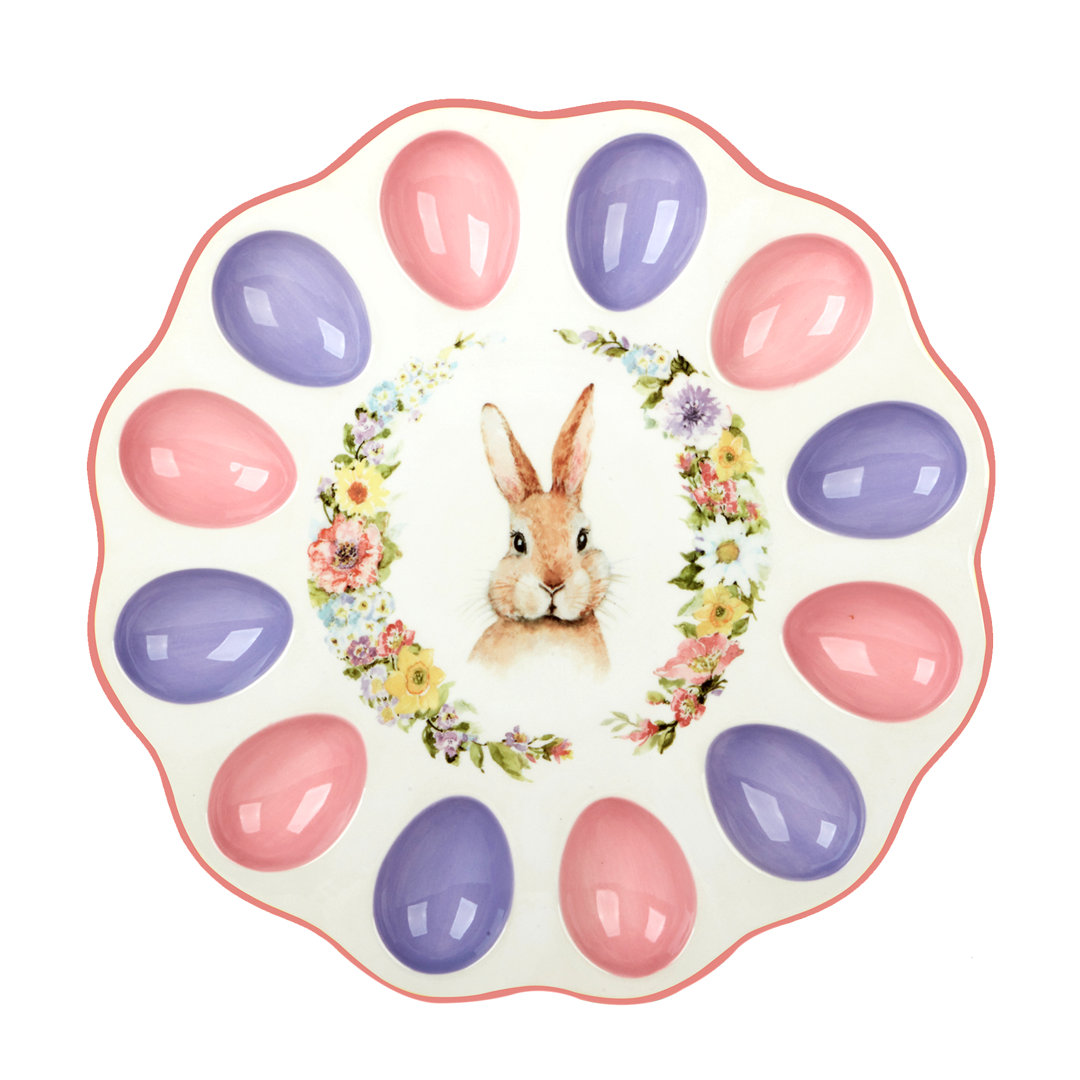 Certified International Easter Garden 3-D Deviled Egg Plate Certified International