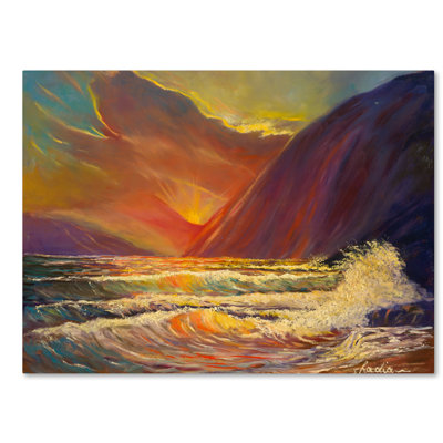 'Hawaiian Coastal Sunset' Print on Wrapped Canvas