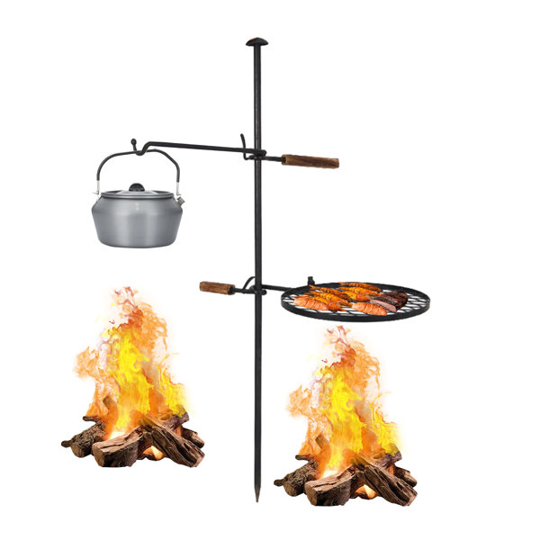 1 Set Campfire Stand Heat Resistant Adjustable Collapsible Aluminum Alloy  Campfire Cooking Dutch Oven Tripod Outdoor