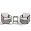 Ensemble de 3 chaises pivotantes en osier pour l'extérieur avec table d'appoint-2131312942