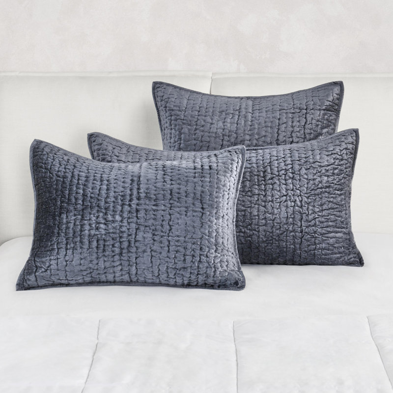 Dimitry Polyester Zipper Sham, King, Sea Fog Blue