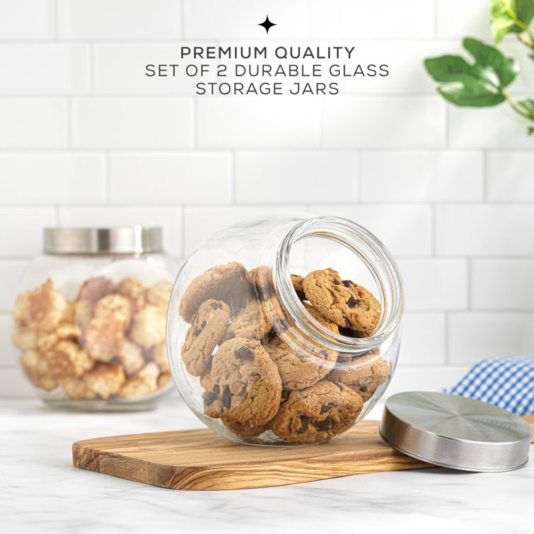 JoyJolt JoyFul 2-Piece 27 oz. Glass Food Storage Jars with
