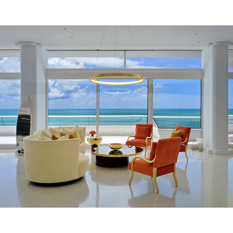 Jasmine 1 Light Chandelier, Gold Leaf, 114" H x 36" W x 36" D