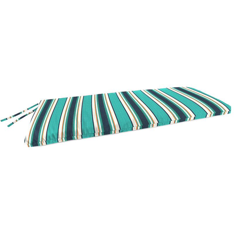 48" x 18" Outdoor Bench Cushion with Ties, Cast Charcoal