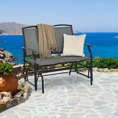 Chaise berçante d'extérieur en acier Gries