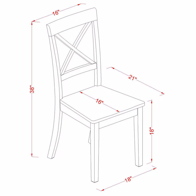  Ensemble de 2 chaises de salle à manger Boston, Chêne