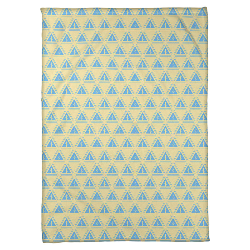Couverture polaire minimal trees, l 50 po x L 60 po, Jaune / Bleu ciel