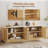 63" Modern TV Stand for TVs up to 70", Media Console with 4 Arched Doors & Adjustable Shelves, Push-to-Open Entertainment Center with Cable Management, Light Oak-1275196594-1275196595