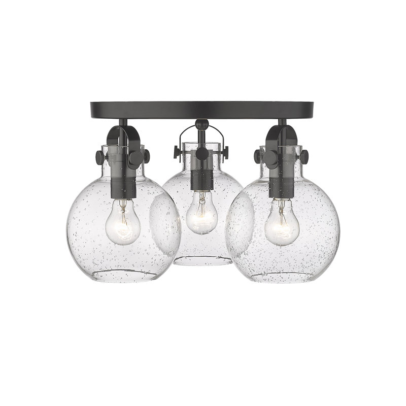 Plafonnier encastré 3 lumières Slocomb, Bullé, Noir mat