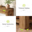 Table de canapé en bois massif 43,3 po avec tablette de rangement ouverte à 2 niveaux