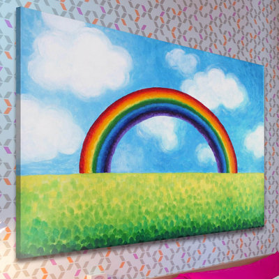 Bright Rainbow Print on Wrapped Canvas