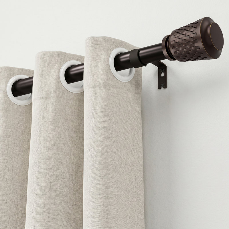Tringles à rideaux robustes pour fenêtres de 32 à 144 pouces, ensemble de tringles à rideaux bronze réglables de 1 pouce avec installation facile et design moderne