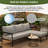 Modern Outdoor L-Shaped Patio Sofa with 5.9" Thick Cushions, Metal Frame , 3-Seater Sectional Couch for Poolside, Patio or Garden, Gray-132739502