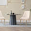 Chaises de salle à manger modernes en velours beige moderne (ensemble de 2) avec pieds en métal doré, dossier rembourré et coussin éponge haute densité pour la salle à manger de cuisine