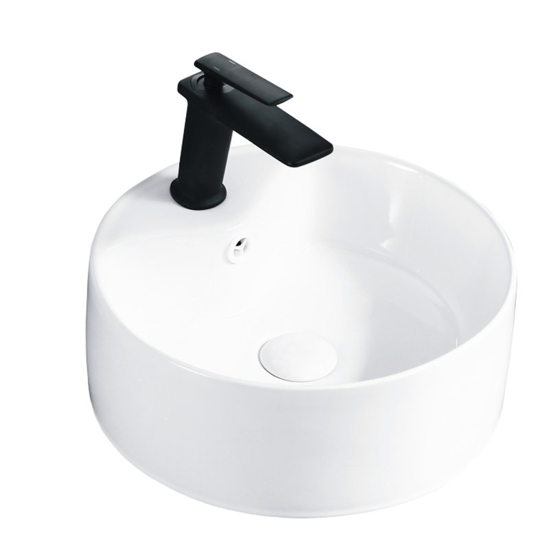 Ceramic Wash Basin - Round White Bathroom Sink With Modern Appeal High Gloss And
