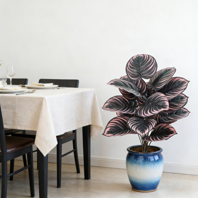 1PC plantes artificielles avec des feuilles, fausse feuille d'arbre tropical, fausse verdure, arbustes pour arrangement de jardin intérieur extérieur, décoration de fête de mariage